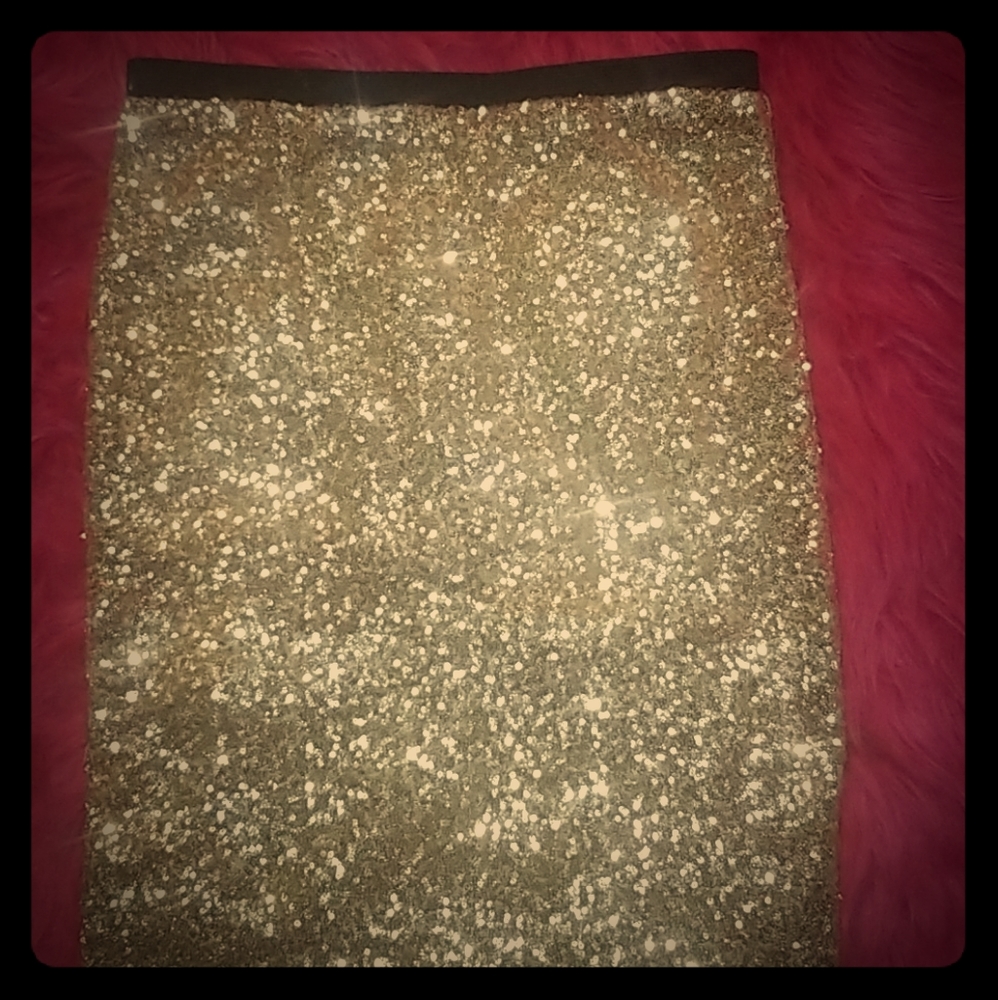 Gold sequin skirt